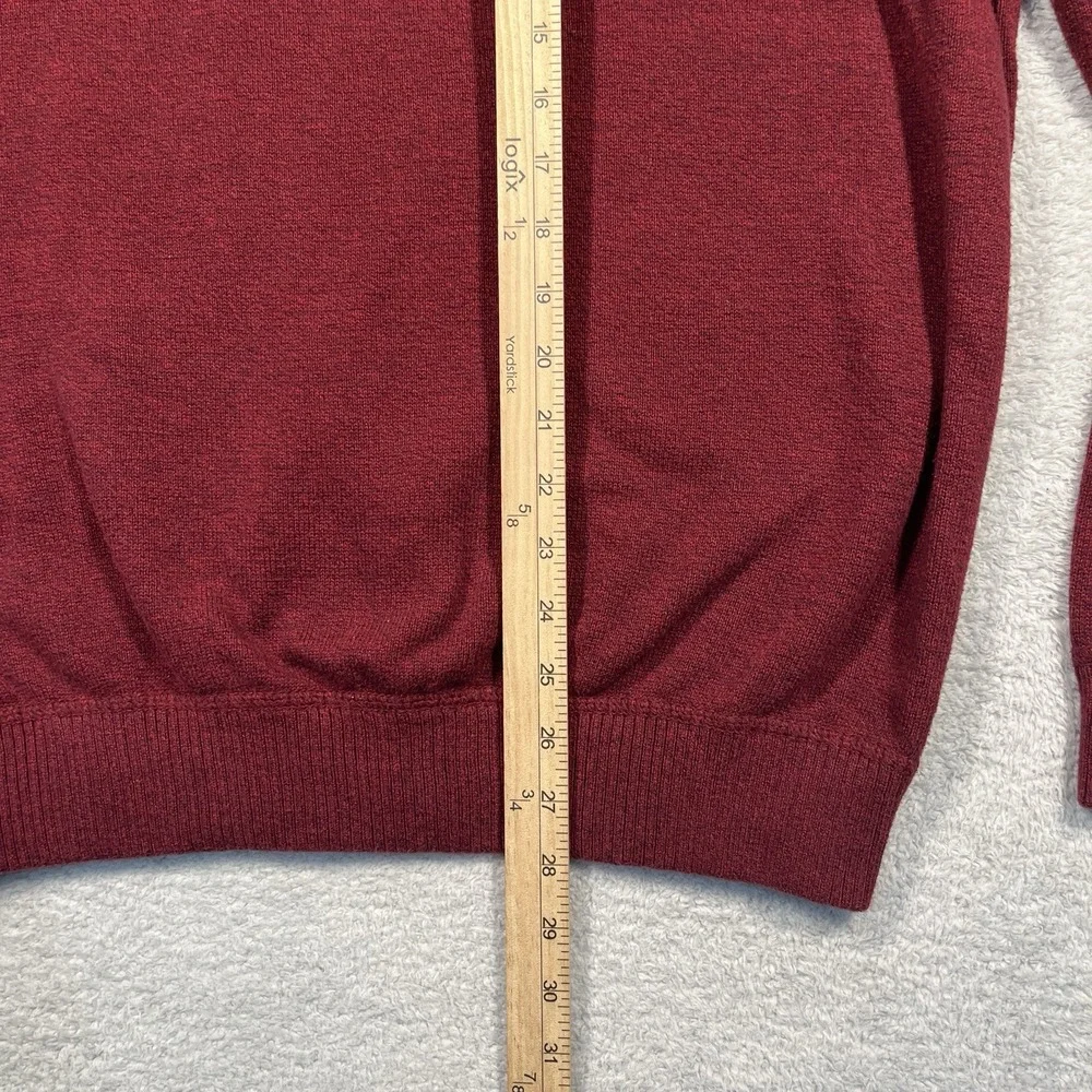 Vintage Y2K American Eagle V-Neck Sweater Mens XL Burgundy‎ Heather 100% Cotton